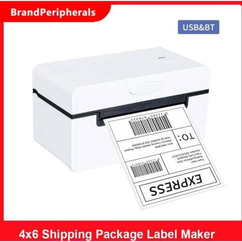 Aibecy Desktop Thermal Label Printer for 4x6 Shipping Package Label Maker 180mm/s USB&BT Thermal Sticker Printer Max.110mm Paper