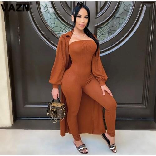 VAZN 2020 New Holiday Solid Print Women Age reduction Energetic Set Fashion Clothing Suit Women Full Sleeve Tracksuit