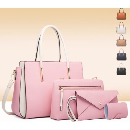 2021 New Arrivals Womens Shoulder Bags Hard PU Leather Four Piece Set Cute Female Design Versatile Women Hand Bags