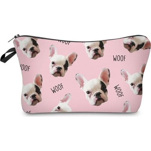 Teenagers Cosmetic Bag Multifunction Organizer pouch Waterproof Portable Makeup Bag Travel Necessity Beauty Case with Dog prints