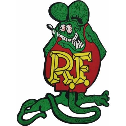 RF MOUSE PATCH motorcycle biker large size custom embroidery patches for clothing back of iron on