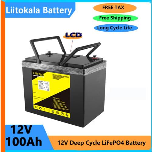 LiitoKala 12.8v 100AH lifepo4 battery with 100A BMS 12V 100Ah battery for go cart UPS Household appliances Inverter