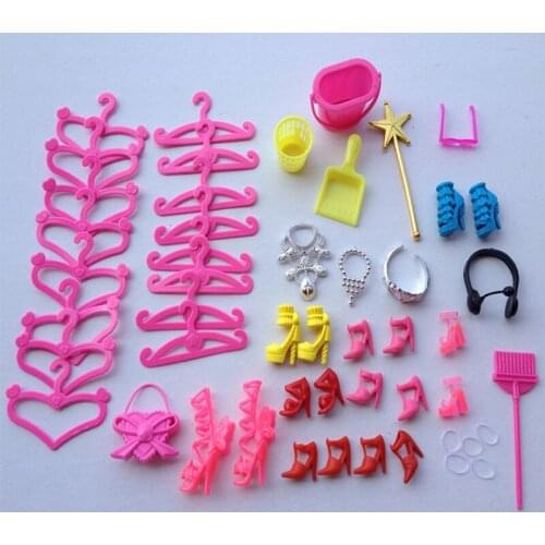 10Packs/lot Wholesale Cheap Mini Accessories Doll (Bags/Hangers/Glasses) Plastic Shoes Doll 1/6