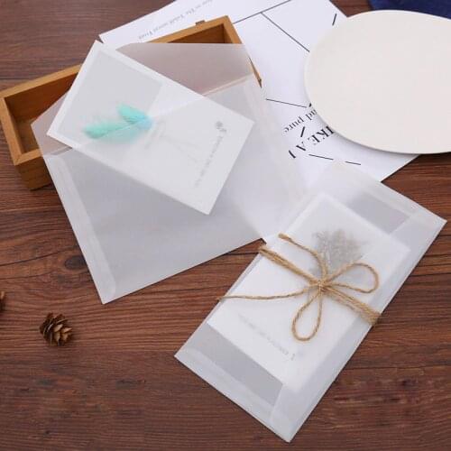 30Pcs/Lot 5 Sizes Paper Gift Envelope Transparent Sulfuric Acid Paper Envelope Wedding Party Invitation Packaging Envelopes