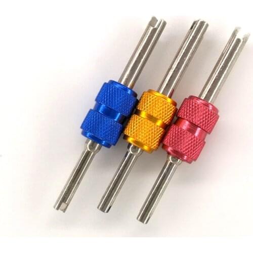 5pcs Tire Valve Core Screwdrivers Two Way Valve Stem Tools for Car Motorcycle Truck Tire Repair Tools Aluminium Handle Wholesale