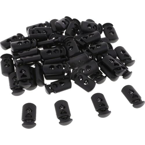 50 Pieces Paracord Cord Locks Clip Buckle Toggle 2 Holes Toggle Stoppers 24x12mm