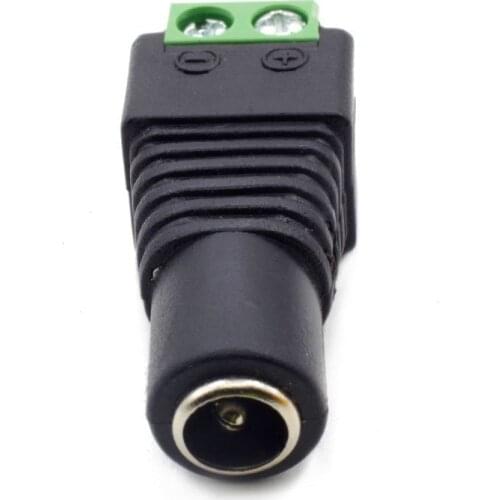 500pcs/lot DC connector female connectors 2.1*5.5mm Power Jack Adapter Plug Cable Connector for 3528/5050/5730 led strip light