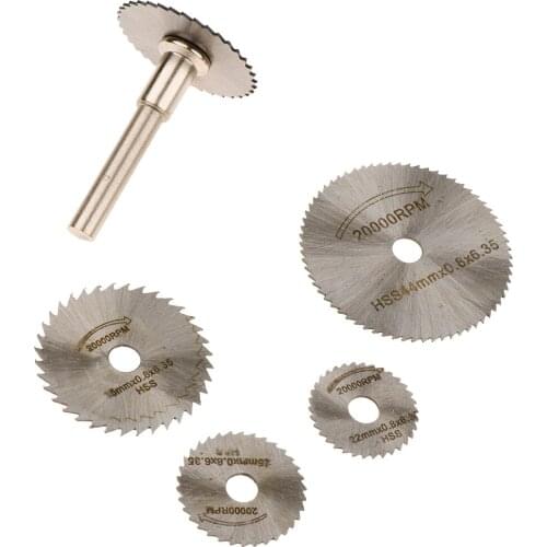 6pcs 22-44mm Cutting Discs with Mandrel For Metal Wooden Cutting Blades