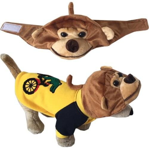 Behogar Lovely Soft Winter Warm Monkey Style Hat Dog Cat Pet Costume Hat Cap for Halloween Party Supplies