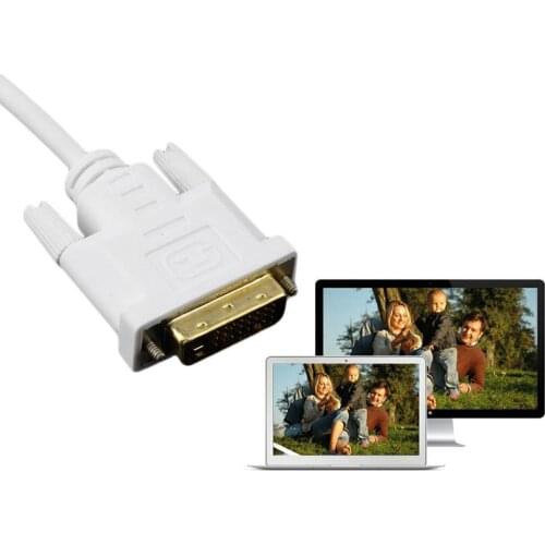 White Mini Display Port DP Male to DVI Male Adapter Cable Cord White 6FT 1.8M for MacBook for MacBook Pro for MacBook Air