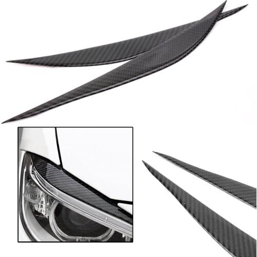 Real Carbon Fiber Headlight Eyebrow Decoration Cover Trim Strip For BMW F30 3 Series 2013 2014 2015 2016 2017 Car Styling