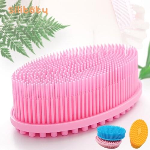 Baby Shower Brush Silicone Body Massager Newborn Shower Cleaning Brush Facial Skin Cleaning Tool Bathroom Rubbing Back Brush