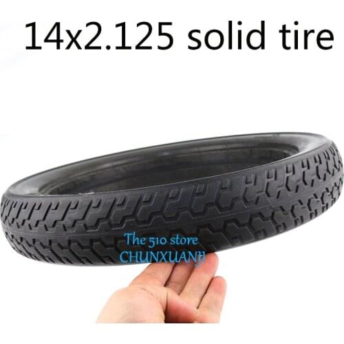 Lightning shipment Solid Rubber Electric tire 14*2.125 Electrombile Solid Tyre 14x2.125 Inflation-free Tire