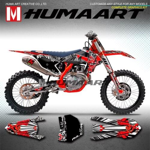 HUMAART Personalised Stickers MX Racing Graphics Vinyl Kit for 125 150 250 350 450 SX SXF XCF SX-F 2016 2017 2018, Orange