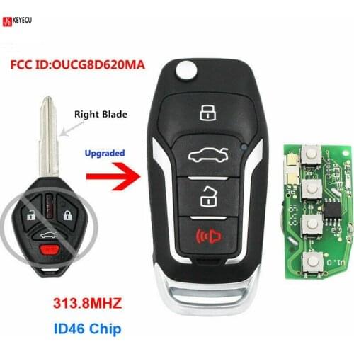 Keyecu New Upgraded Remote Key 313.8MHZ ID46 Chip for Mitsubishi Eclipse Galant 2007 2008 2009 2010 2011 2012 OUCG8D620M