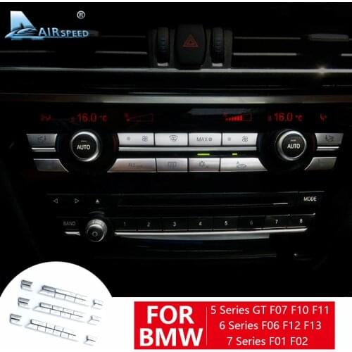 Car Air Conditioning Control CD Panel Button Cover Sitcker for BMW F07 5GT F10 F11 F06 F12 F13 F01 F02 Accessories Interior Trim