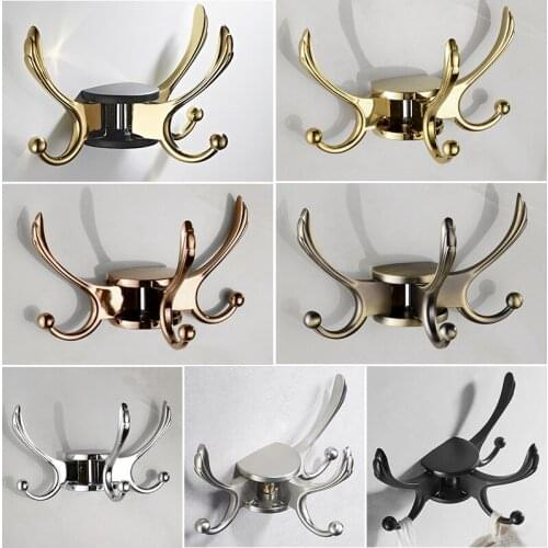 Towel Coat Hooks Wall Mounted Clothes Hangers Bathroom Door Rear Coat Hook Bathroom Accessorie 3 Hook