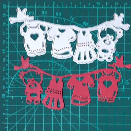 Cute Baby Clothes Shape Banners Metal Cutting Dies For Stamps Scrapbooking Stencil DIY Paper Album Card Decor Embossing 2020 New
