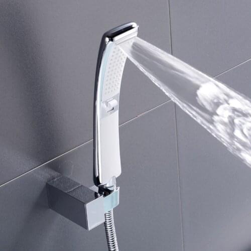 Waterfall 2 Function Hand Held Shower Head High Pressure Rain Shower Sprayer Water Saving New Design Chrome Shower Set Bathroom