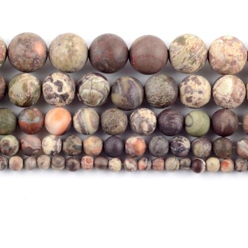 Natural Dull Polish Flower Agates Stone Beads Round Loose Spacer Beads For Jewelry Making 4/6/8/10/12mm DIY Bracelet Handmade