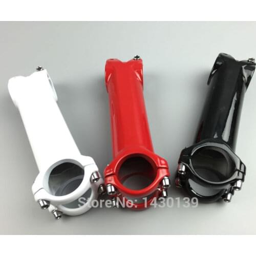 New white red road bicycle 3D forged aluminum alloy stem lightest mountain bike stems MTB parts 6 angle 31.8*60-120mm Free ship