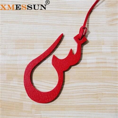 Wholesale Luxury Genuine Natural Leather Character Alphabet Arabic Letter S Keychain Backpack Pendant Ladies Women Bag Charm