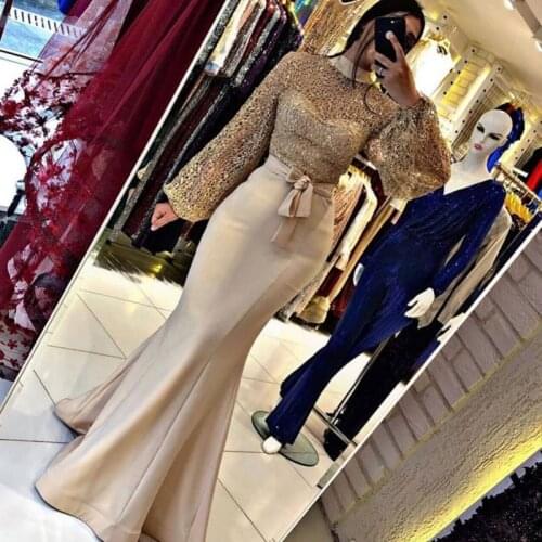 Muslim Woman Party Night Celebrity Dresses Evening Prom Dresses 2020 Long Mermaid Elegant Plus Size Arabic Dubai Formal Dress