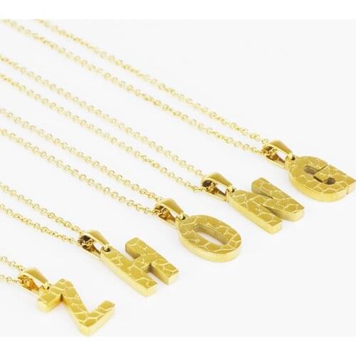 Hip Hop Tiny Initial Necklace Stainless Steel Alphabet Pendant Letter Chain for Women Men Birthday Gift Jewelry Street Style