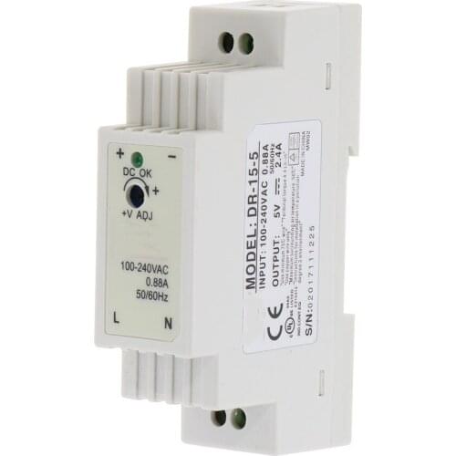 DR-15 15W Single Output 5V 12V 15V 24V Din Rail Mounting Industrial Switching Power Supply