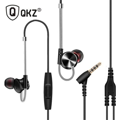 QKZ DM10 HiFi In-Ear Earphone Metal DJ MP3 Headset 3.5mm Wired Microphone In-Ear Earphone Heavy Bass Universal Headset