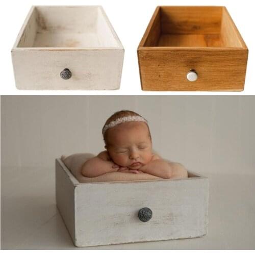 Newborn Photography Prop Baby Photo Props Wooden Drawer Frame Shooting Prop U7EE