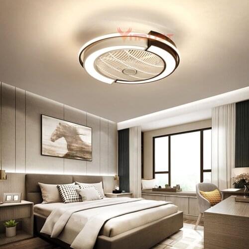 Modern Ceiling Fan Lights Smart Dining Room Bedroom Living remote control Fan Lamps Invisible Ceiling Lamp Fan Lighting Small