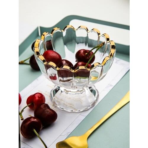 Ice Cream Cup Ins Phnom Penh Flower Glass Milkshake Fruit Salad Tableware Fashion Retro Style Bar Swig Gift Home Drinkware