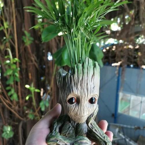 Strongwell Home Decor Storage Baby Groot Pen Holder Flower Pot Cute Tree Figure Miniature Model Children Gifts Crafts