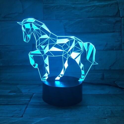 LED Desk Lamp 3D Unicorn Night Light Plug In Acrylic Nightlight Home Room Party Atmosphere Decor APP Control Kids Holiday Gift