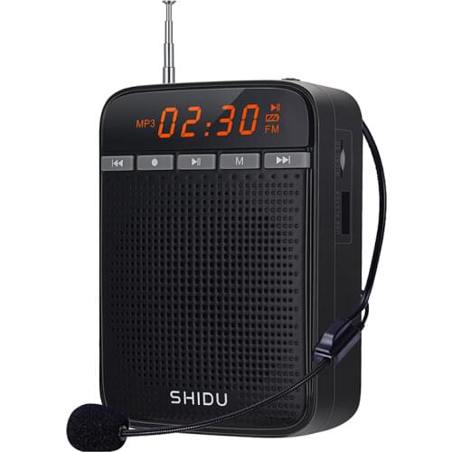 SHIDU 10W Voice Amplifier for Teachers Megaphone AUX Audio Sound Speaker Recording FM Radio With Wired Microphone Tour Guide