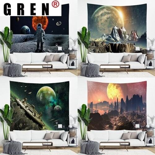 GREN Tapestry Space Planet Wall Rugs Wall Hanging Fabric Mural Background Cloth Towel Beach Fabric Blanket Dorm Living Home Deco