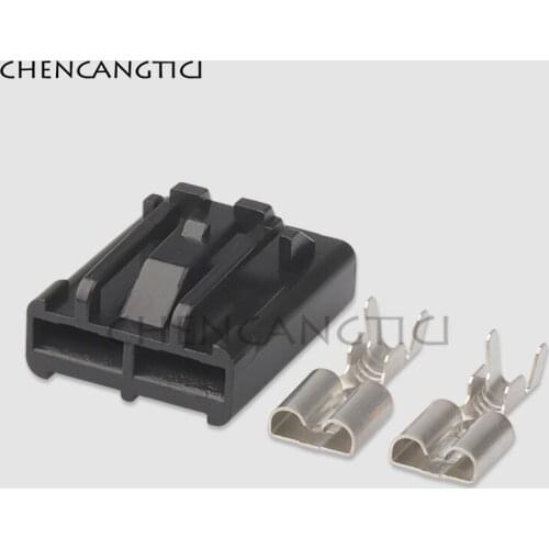 5 Set 2 Pin 6.3MM Car Oil Pump Plug Automotive Sensor Connector Tyco AMP Female Wire Harness Socket 346027-1
