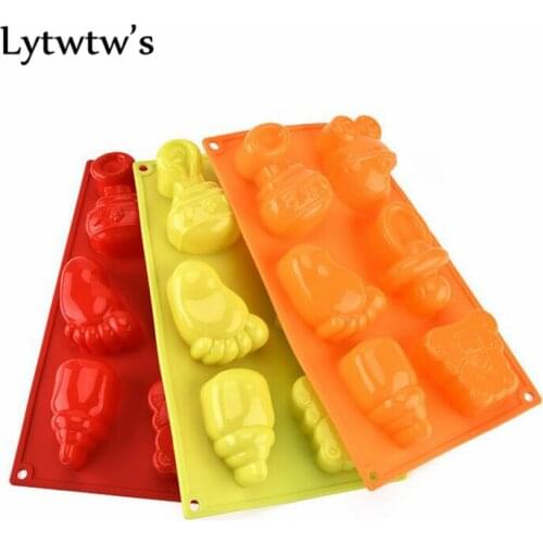 1 Pcs 3D Silicone Baby Bottle Mold DIY Fondant Baking Tool Chocolate Cookies Pastry Candy Jelly Decor Random Color