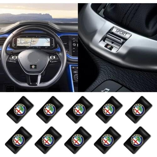 10pcs New Car Decorative Badge Steering Wheel Decal Sticker For Alfa alpha Romeo 159 147 156 Giulietta 147 159 Mito KEYRING