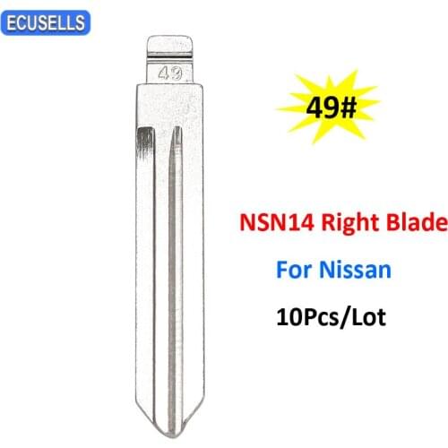 10Pcs/Lot NO.49 49# Folding Flip Remote Car Key Blank Uncut Blade NSN14 Right Blade For Nissan New 2014