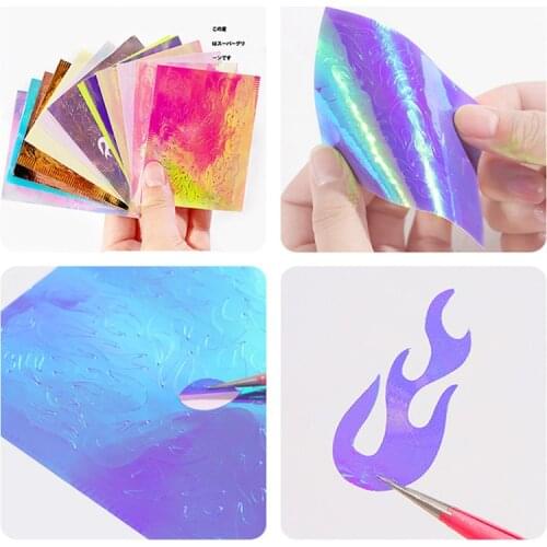 Super Hot Fire Flame Nail Stickers Fiery 16 sheets Nail Decal Nail Art Decals Nail Art Stickers Fire Nail Stickers Flames,JKJK4