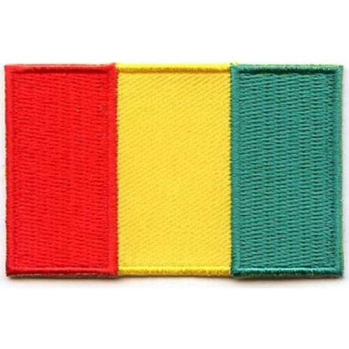 2.5" Guinea Embroidery Patch merrow & flat broder with iron on backing free shipping by Post