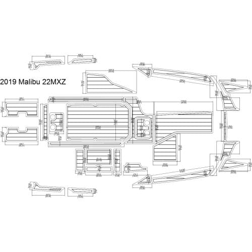 2019 Malibu 22MXZ Cockpit Pad Boat EVA Teak Decking 1/4" 6mm