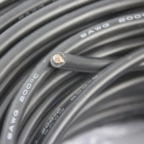 8AWG 1 meter/lot ,200 Celsius resistant silicone wire 8 AWG ,DIY Electronic wire,Soft Silicone Wire Cable Flexible Silica Gel