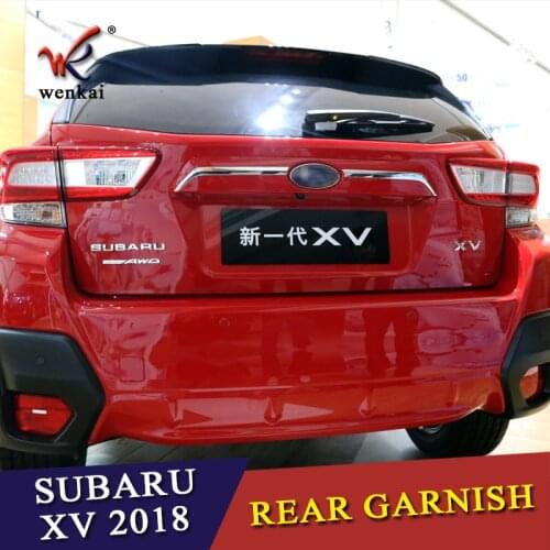 2pcs Accessories ABS Rear Garnish Trunk Lid Cover Trim Boot Tailgate Molding For Subaru xv GT3 GT7 2017 2018