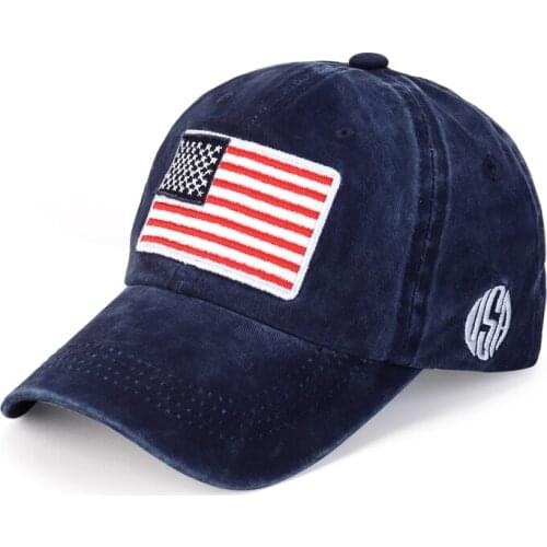 Brand Cotton Washed Baseball Cap For Women Flag USA Hat Snapback Adjustable Baseball Caps Men Snapback Hats B2