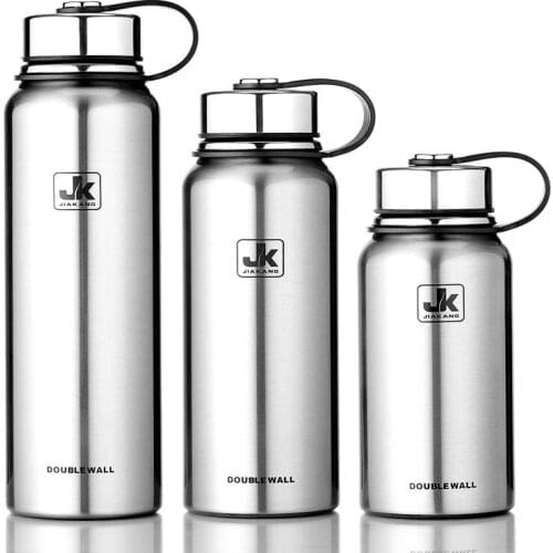 800/1100/1500ML Large Capacity Stainless Seel Thermos Bottle Vacuum Flask Outdoor Portable Sports Water Bottles With Handle