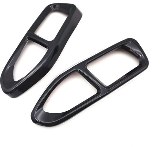 Black Stainless Exhaust Muffler Pipe Cover Trim For BMW 7 G11 G12 2016-2018 M Style