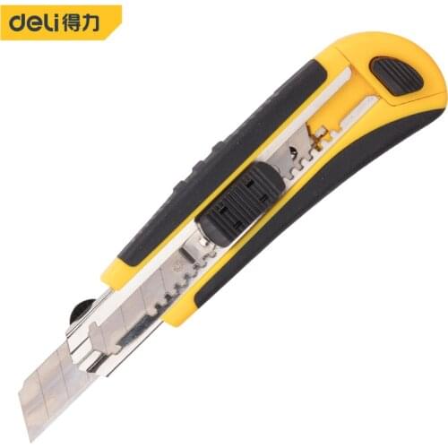Deli Art Knife Industrial Art Cutter Heavy Duty Utility Knife Box Cutter With SK-5 Retract 8Pcs Blades Snap-Off For Carpet Paper